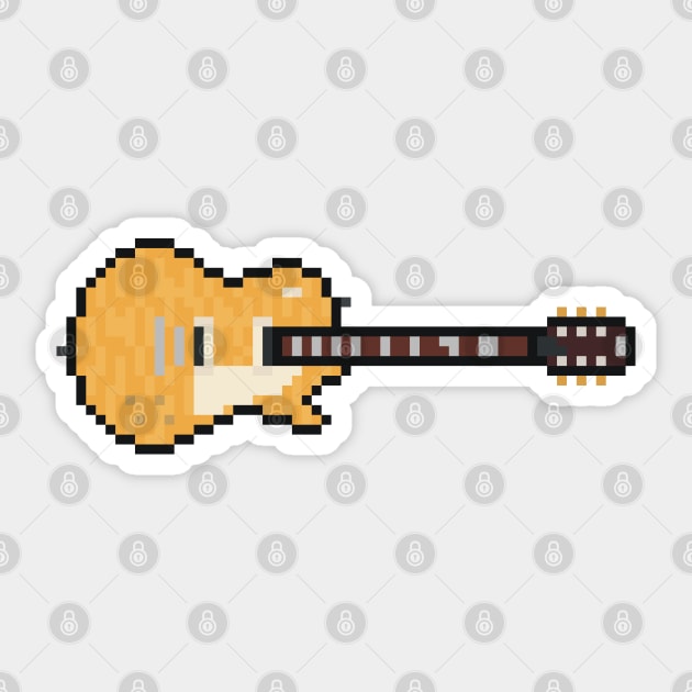 Pixel Golden 1959 Le Spaul Guitar Sticker by gkillerb